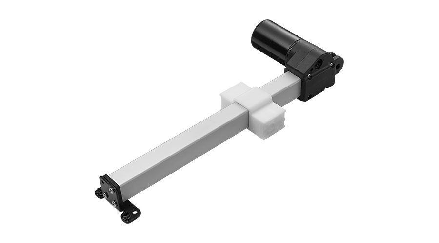 TiMOTION TA25 linear actuator has optional Hall sensors and a mounting bracket