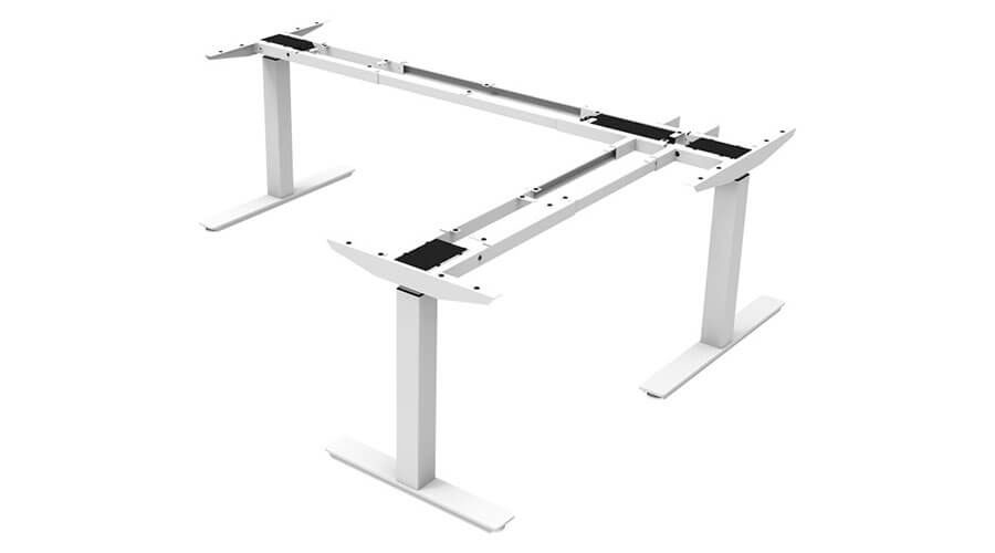 【TEK02系列】L形两节/三节式三脚立柱电动升降桌框 - 堤摩讯