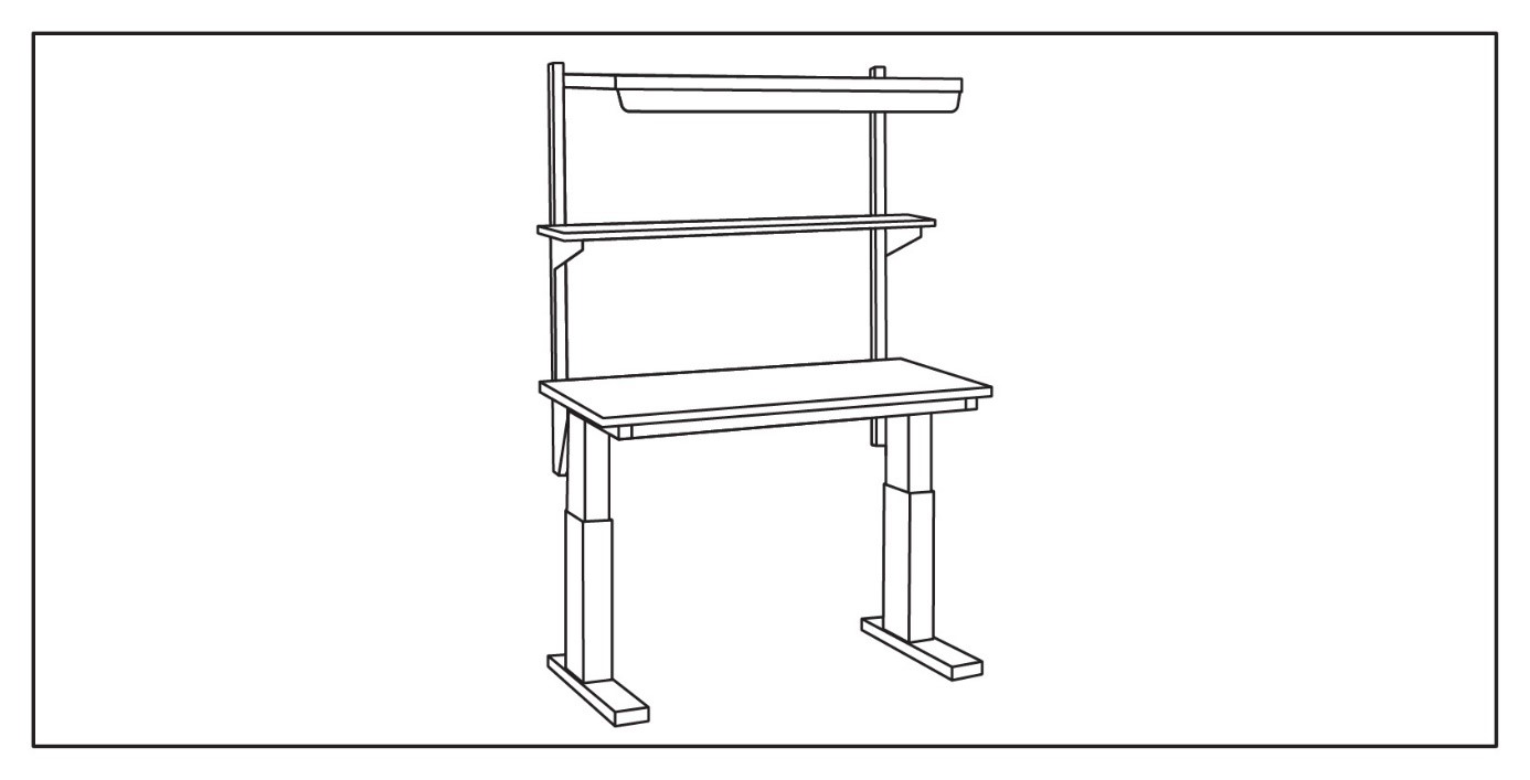 Columnas eléctricas en el puesto de trabajo ergonómico