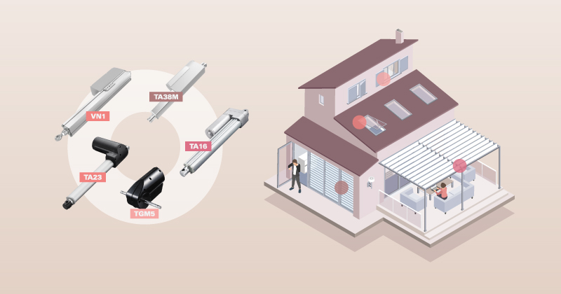 〔智慧住宅系統案例〕6個面向教你如何利用電動線性推桿打造智能住宅 - 室外用